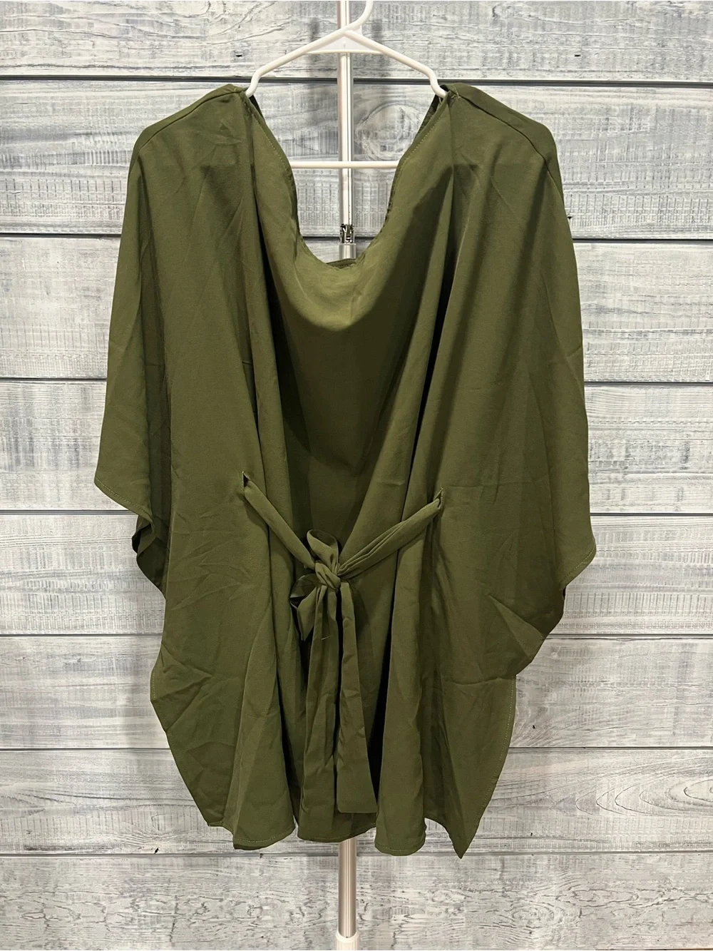 SHEIN Olive Green Tie-Waist blouse